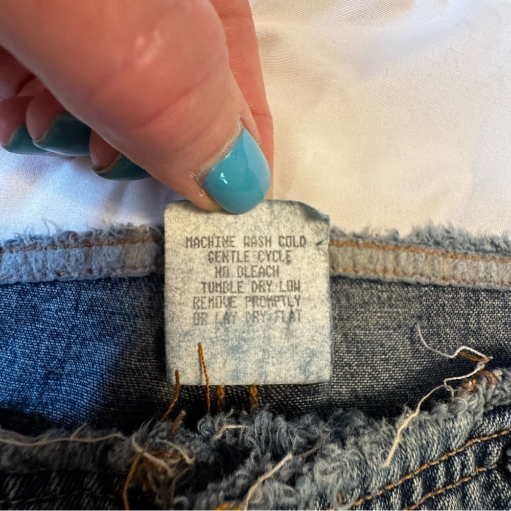 XOXO Boho Upcycled Denim Jean Patchwork Skirt with Vintage 80’s Material Sz 9/10 - Picture 14 of 14